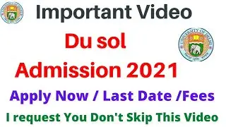 Du Sol Admission 2021 || Apply Now / Fees / Last date || Du Sol Registration 2021 || Sarkari Result
