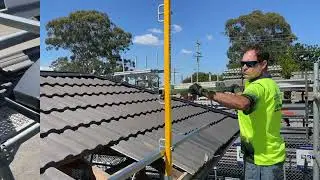 Safety Rail Edge Protection - Tile Roof Bracket Installation