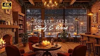 Relaxing Jazz for Work & Study ☕ Cozy Winter Coffee Shop | Smooth Piano & Fireplace