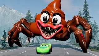 Epic escape from Lightning McQueen Eater, Mater Eater, French Fries Eater | BeamNG.Drive Compilation
