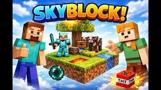 Day 1 Minecraft skyblock with my friend!!