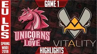 UOL vs VIT Highlights | EU LCS Week 8 Spring 2018 W8D1 | Unicorns of Love vs Vitality Highlights