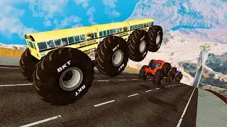 Epic High Speed monster trucks jumps Big & Small #01 | CAR Stunt