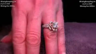 Rose Gold Blooming Rose Diamond Engagement Ring By BloomingBeautyRing com