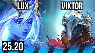 LUX vs VIKTOR (MID) | 600+ games | KR Master | 25.20