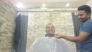 Expat visiting a local barber in Oman | Hair and beard coloring is cheap!