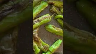 My favorite padron peppers.Fry for 1 minute each side 😋#shorts