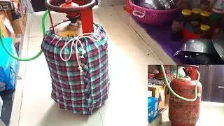 Cylinder cover with old shirt and without stiching/ bina seele bnaye cylinder ka sunder cover