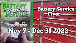 Snap On Tools November & December 2022 Battery Service Flyer Review. By Shaners Mechanic Life.