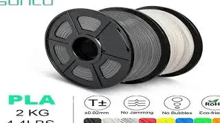 SUNLU 2Roll PLA Rainbow/WOOD/Marble/Carbon Fiber Filament 1.75mm 1kg Spool (2.2lbs) Neatly