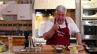 Saumon (en carpaccio), mariné à l'aneth.