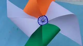 How to Make Tiranga Pinwheel at Home | Easy Republic Day Paper Craft || #viral #viralvideo #pinwheel