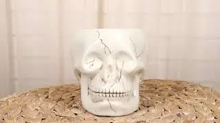 Ebros Ceramic Spooky Jointed Homosapien Human Skull Cereal Treat Soup Bowl 32oz
