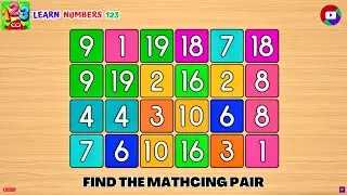 Learn Numbers 123 | Matching Game Adventure | Learn Number 1 to 20 | Fun Game for Kids