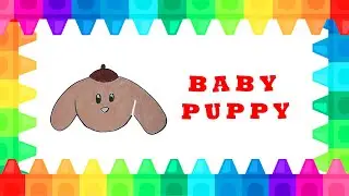 FUN DRAWING  - BABY PUPPY SIMPLE DRAWING AND COLORING FOR KIDS