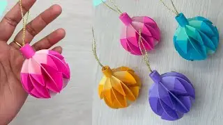Colorful Paper Christmas Ornaments Tutorial |Easy Folded Baubles