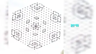21*11 dots rangoli designs /simple rangoli / flower designs 🌺