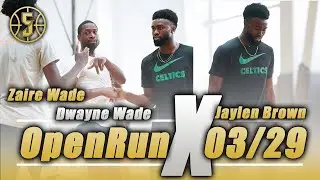 NBA Boston Celtics Jaylen Brown shuts down open gym with Dwayne Wade and Zaire Wade Playing