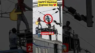 25000V😱OHE #wiring #repair for 6000hp traction #motor #reels #shorts