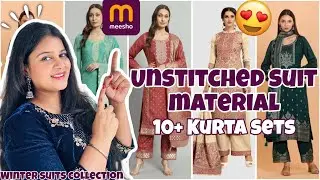 MEESHO UNSTITCHED DRESS MATERIAL HAUL AFFORDABLE SUIT PIECE REVIEW | UNSTITCHED WINTER SUIT |