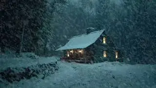 ❄️Winter Storm ASMR | Little Cabin in the Frozen Woods | Stable Sleep Meditation Stress Relief Focus