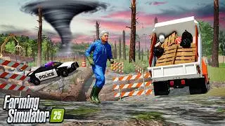 TORNADO RIPS THROUGH TOWN! (BUILDINGS & TRUCKS DESTROYED) - FUGITIVE SURVIVAL