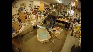 carving a foam fish body part 3