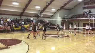 Ocosta at South Bend volleyball - Lillian Barnum scores match point