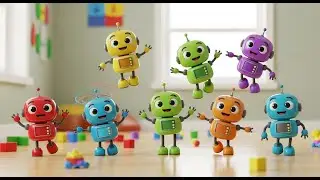 Seven Little Toy Robots Dance Dance Dance | Nursery Rhymes for Kids & Baby Songs