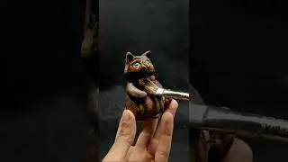 The Cutest Cat Ever 😻 | Hand-Carved Wooden Cat Sculpture