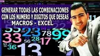 Como GENERAR todas las COMBINACIONES de cualquier cantidad de NÚMEROS y DIGITOS en excel - MACROS