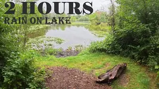 Raindrops on a lake,  fall asleep sounds,  2 hours of relaxation video with sound 4K