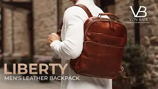 'Liberty' Men's Luxury Full Grain Leather Backpack &mdash; for up to 14