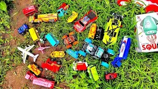 Mencari Mainan Bus Tayo, Mobil Pemadam Kebakaran, Mobil Remot, Eskavator, Mobil Monster, Kapal Besar