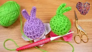 H&auml;keln | Osterdeko Eierw&auml;rmer mit Hasenohren | S&uuml;&szlig;e Geschenkidee
