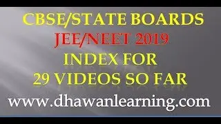 1-29 VIDEOS of NEET/JEE/2019