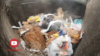 How Garbage truck compactor works 