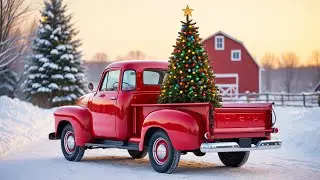 Beautiful Relaxing Christmas Music 2026 ❄️ Cozy Red Barn & Snowfall Ambience