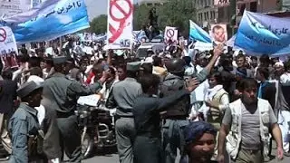 Raw: Afghans Protest Alleged Election Fraud