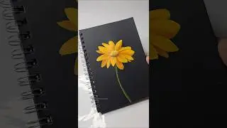 Sunflower painting on black pad 🌻😍🤗🎨 #easytutorial #acrylicpainting #artshorts