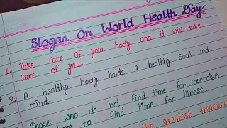 10 Best Slogan On World Health Day In English l 7th April l Health Day Slogan l Calligraphy Creators