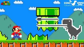 What If the Chrome Dinosaur Game Appeared in Super Mario Bros.?