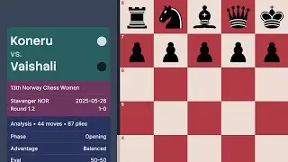 Koneru vs Vaishali &mdash; 13th Norway Chess Women 2025 (Round 1.2)