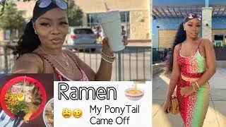 GIRL!!! My Ponytail Came OFF in These Folks Restaurant! - Foodie Vlog - CharniqG