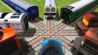 8 TRAINS CROSSING ON BUMPY DIAMOND RAILROAD TRACKS IN TRAIN SIMULATOR 2026 #railroad 