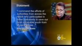 Rep. Karen Bass's quote on child trafficking raids featured on KCAL 9