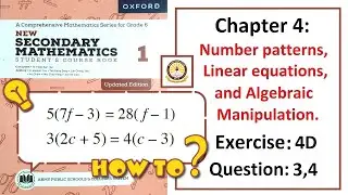 Exercise 4D Questions 3 & 4 (Algebra) – Math Class 6 Army Public School (APS).