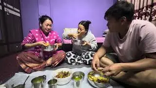 Eating biryani with Sangita thebe didi and budi #sureshkgurung 