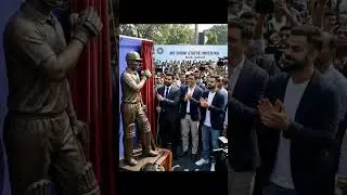 MS DHONI STATUE reveal by Rohit Kohli #trending #love #cricket @Vschannel1987