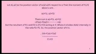 Statics - Unit 2(Varignon's theorem)